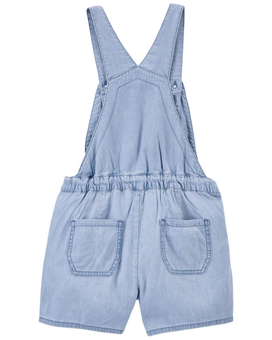 Denim Drawstring Shortalls In Barcelona Wash Denim Drawstring Shortalls In Barcelona Wash