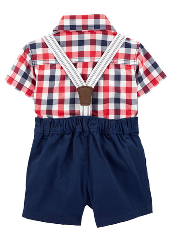 Plaid Onesie, with suspenders Plaid Onesie, with suspenders
