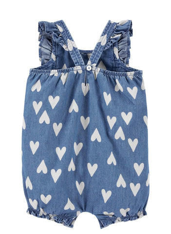 Heart denim romper Heart denim romper