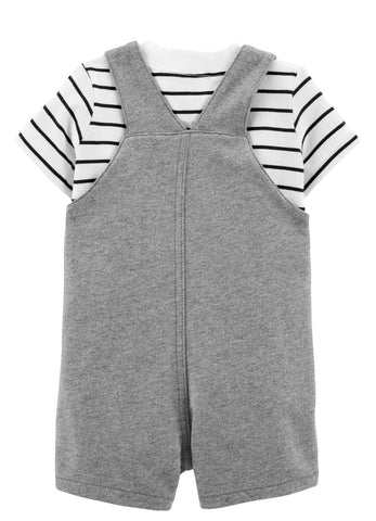 Striped Tees and bear shortall front Striped Tees and bear shortall front