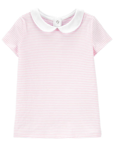 Striped tee with peter pan collar Striped tee with peter pan collar