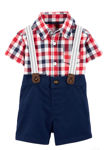 Plaid Onesie, with suspenders Plaid Onesie, with suspenders