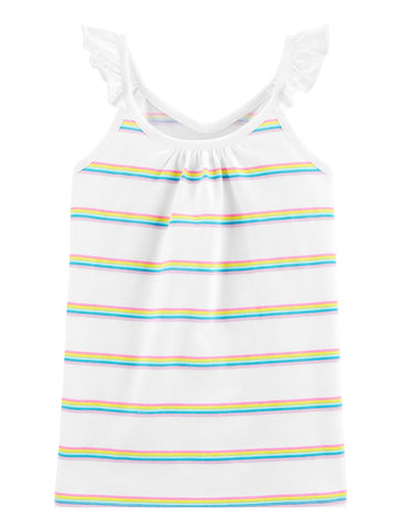 Rainbow stripe ruffle top Rainbow stripe ruffle top