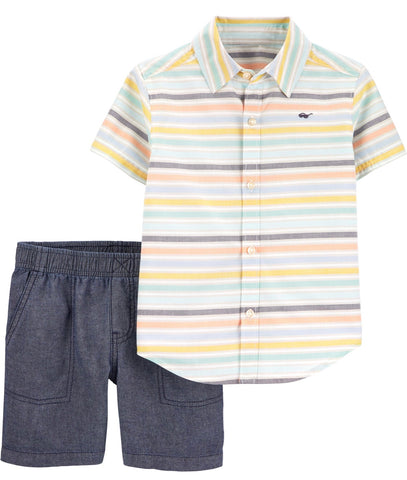 stripe shirt and denim shorts stripe shirt and denim shorts