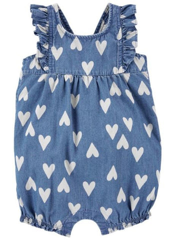 Heart denim romper Heart denim romper