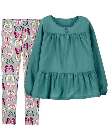 Sateen Top And Leggings Set Sateen Top And Leggings Set