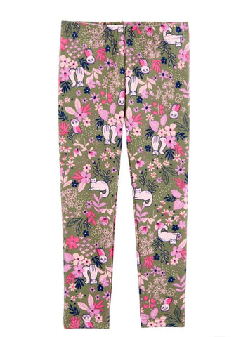 Floral Green Tights Floral Green Tights