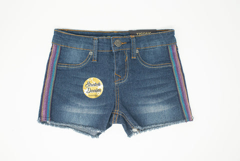 Striped Denim Shorts Striped Denim Shorts