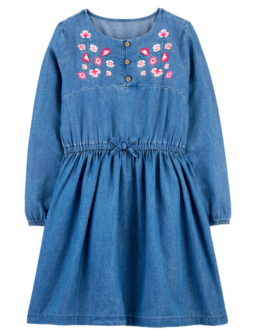 Denim Floral Dress Denim Floral Dress