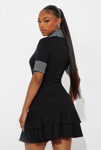 Short sleeve Ribbed Skater Dress365