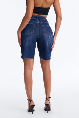Ink Rebel Distressed Raw-Hem Bermuda Shorts