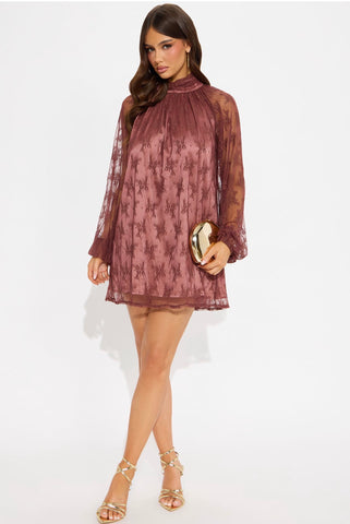 Breann Lace Long Sleeve Mini