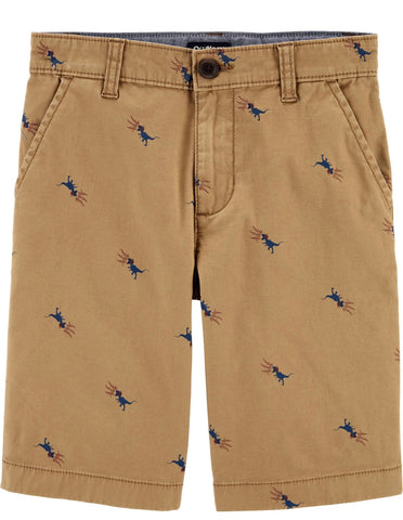 Khaki Dino Shorts and Polo Tees