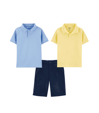 Polo cut with Navy shorts