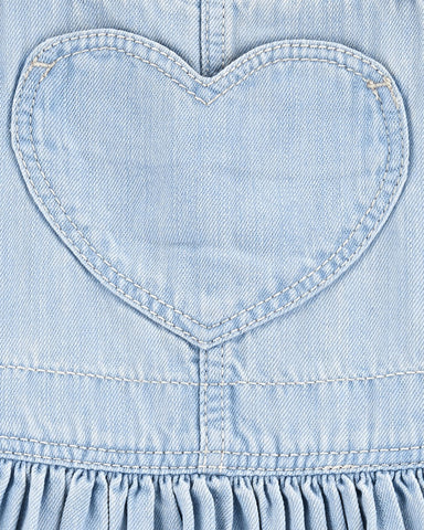 Heart Pocket Stretch Denim Jumper