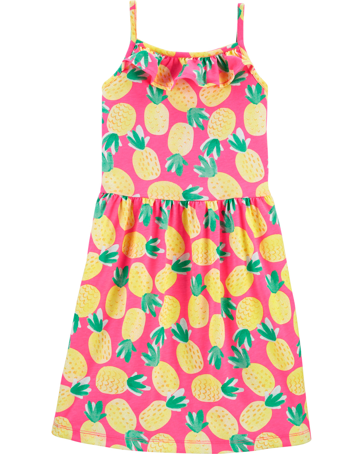 Pineapple Ruffle Tank Jersey Dress