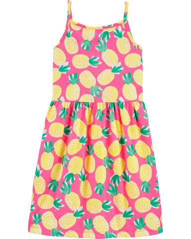 Pineapple Ruffle Tank Jersey Dress