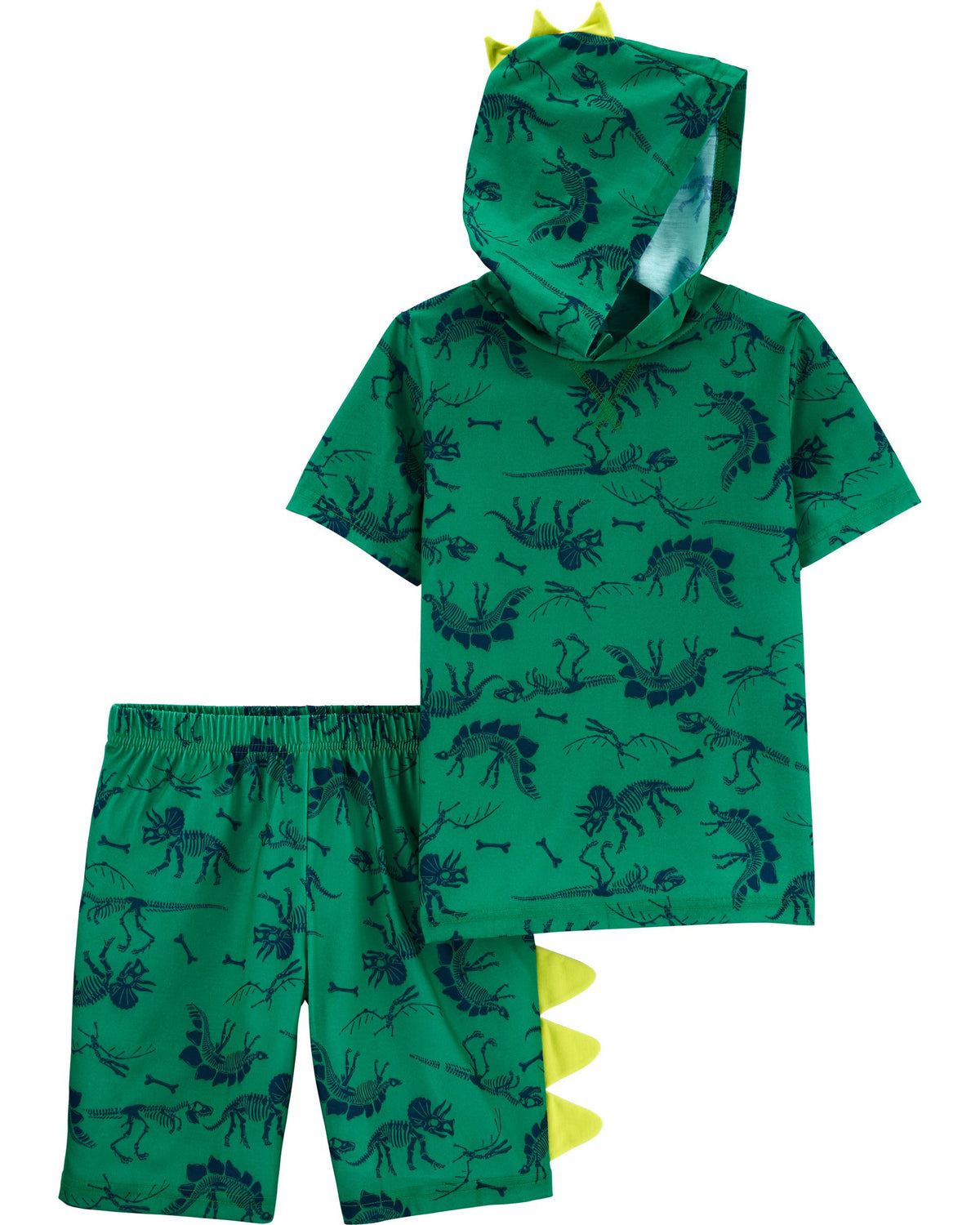 2-Piece Dinosaur Hooded Poly PJs