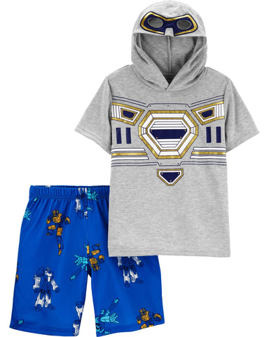 2-Piece Robot Hooded Poly PJs