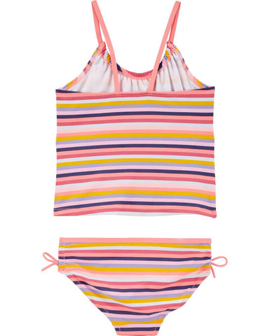 Striped Ruffle Tankini