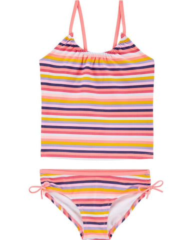 Striped Ruffle Tankini