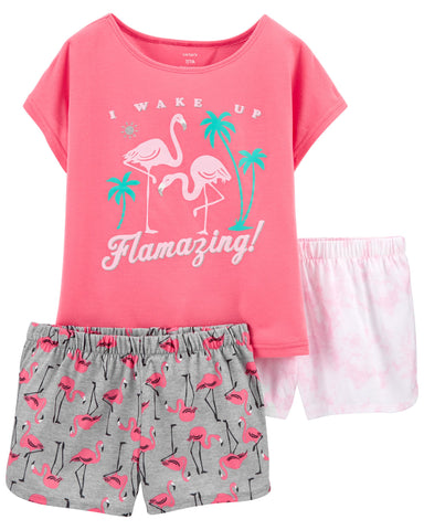 3-Piece Flamingo Loose Fit PJs