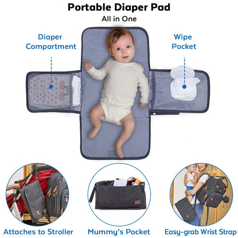 Diaper Bag Backpack with Portable Changing Pad