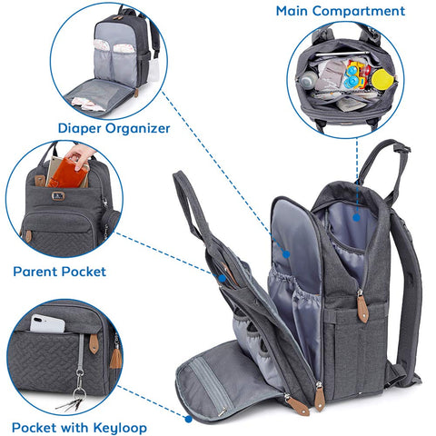 Diaper Bag Backpack with Portable Changing Pad