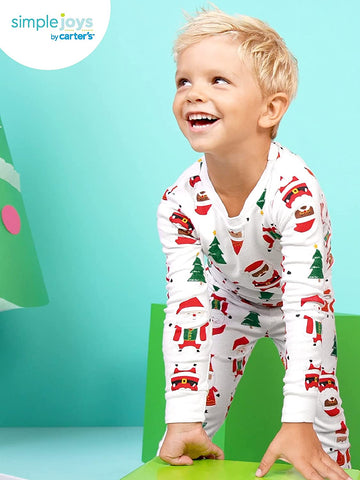 3-Piece Snug-Fit Cotton Christmas Pajama Set