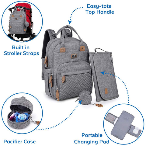 Diaper Bag Backpack with Portable Changing Pad