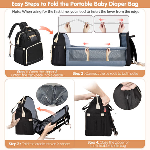 Diaper bag Backpack 6 in 1 with changing station