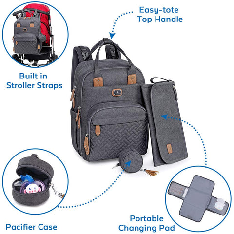 Diaper Bag Backpack with Portable Changing Pad