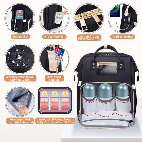 Diaper bag Backpack 6 in 1 with changing station