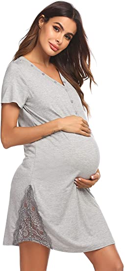 Maternity nightgown grey