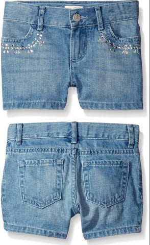 Stud denim shorts