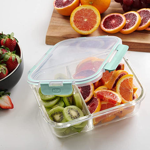 2 Section Airtight Glass Food Locktop Container