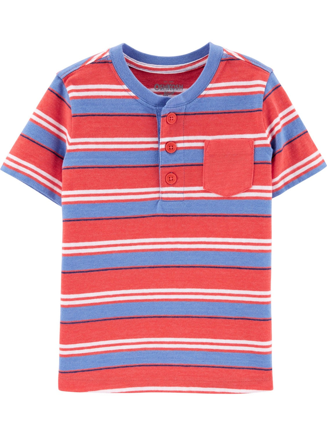 Blue and red striped button up