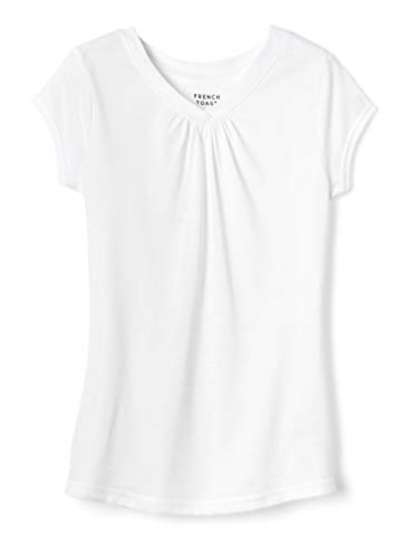 V neck white tee