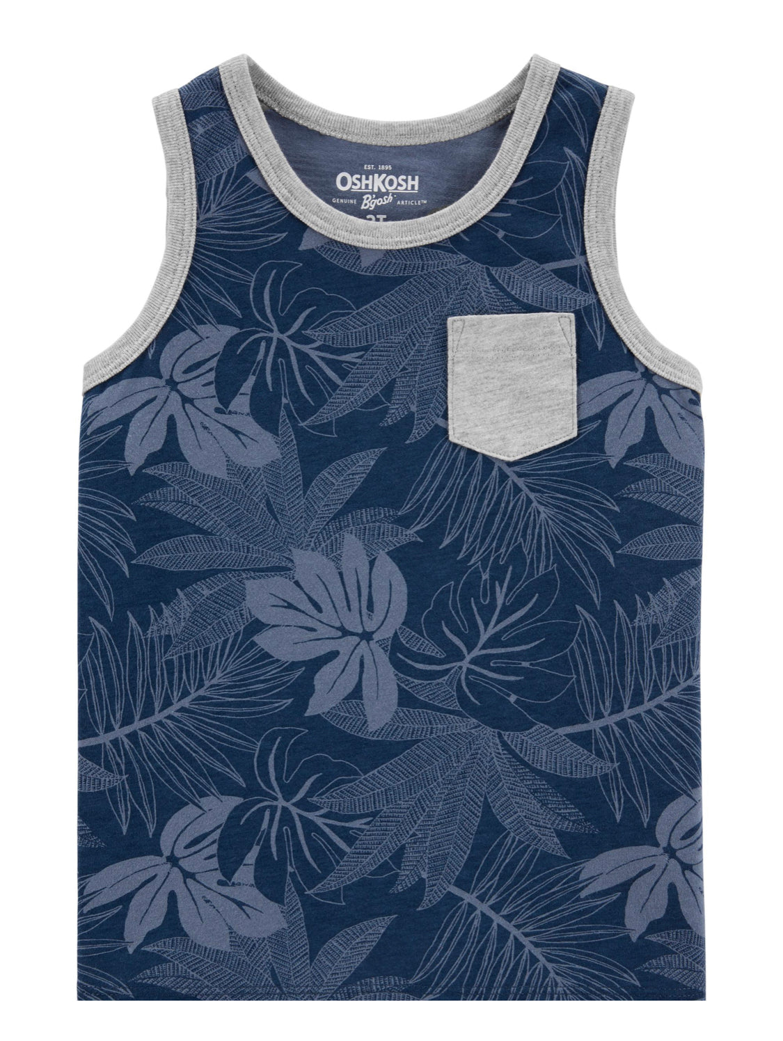 Grey and blue palm tree tank