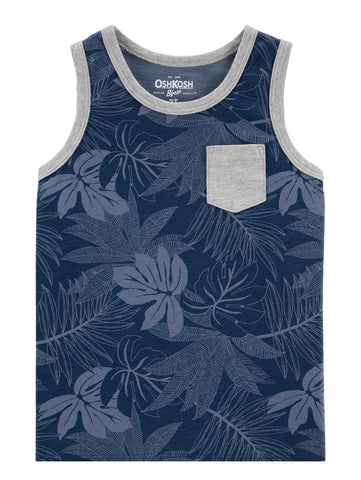 Grey and blue palm tree tank