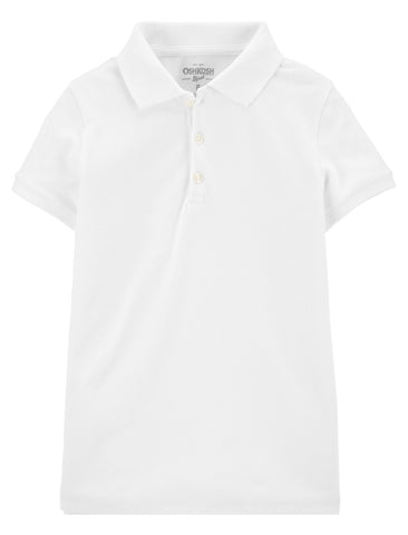 White Pique Polo Tee