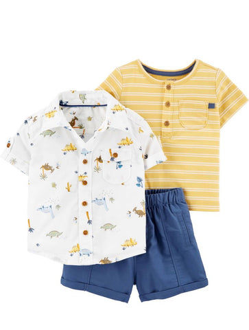 3 Piece Dinosaur Little Short Set