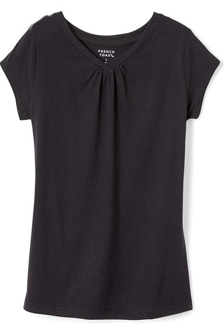 V neck black tee