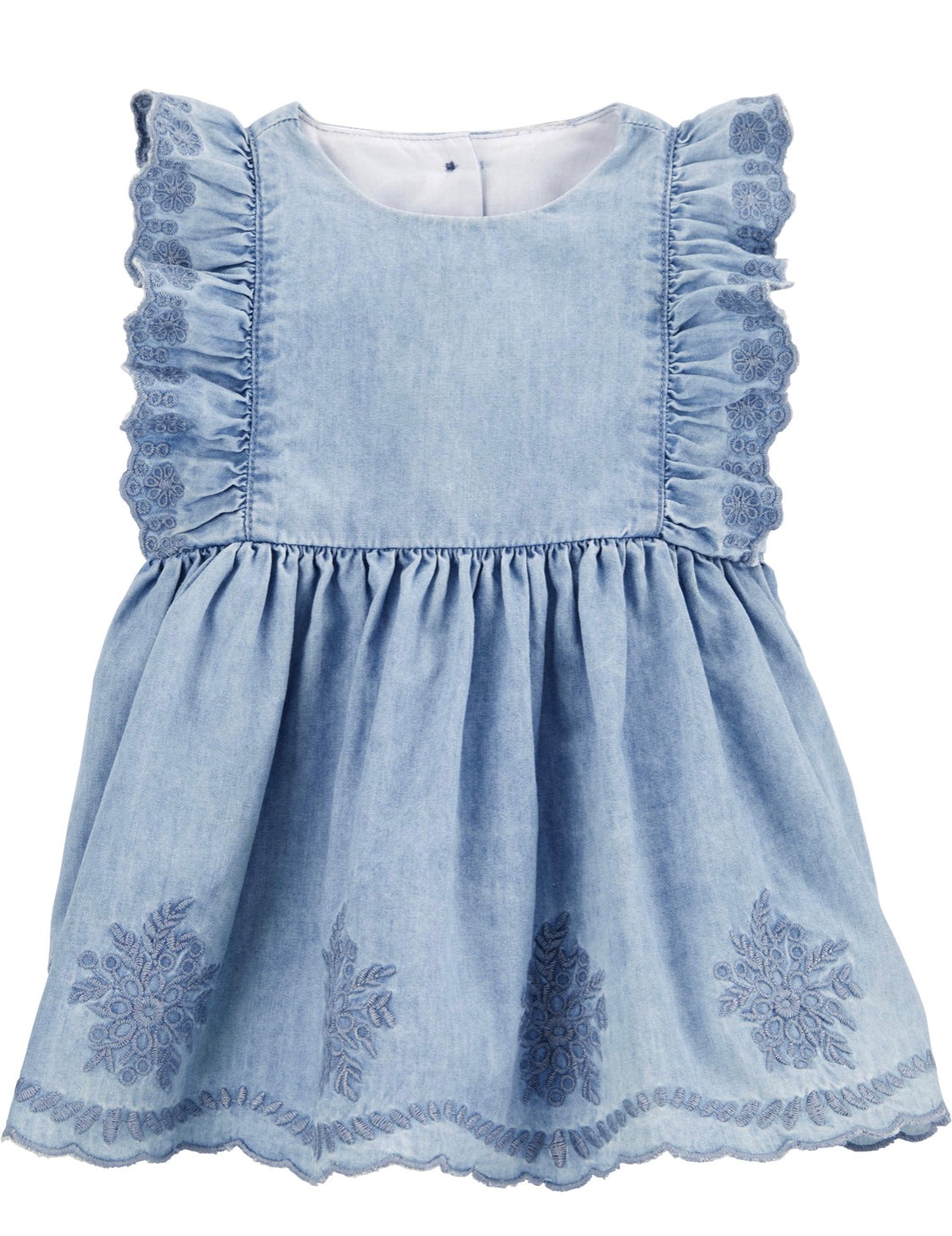 Embroided Chambray dress front