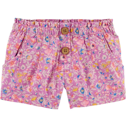 Floral linen shorts