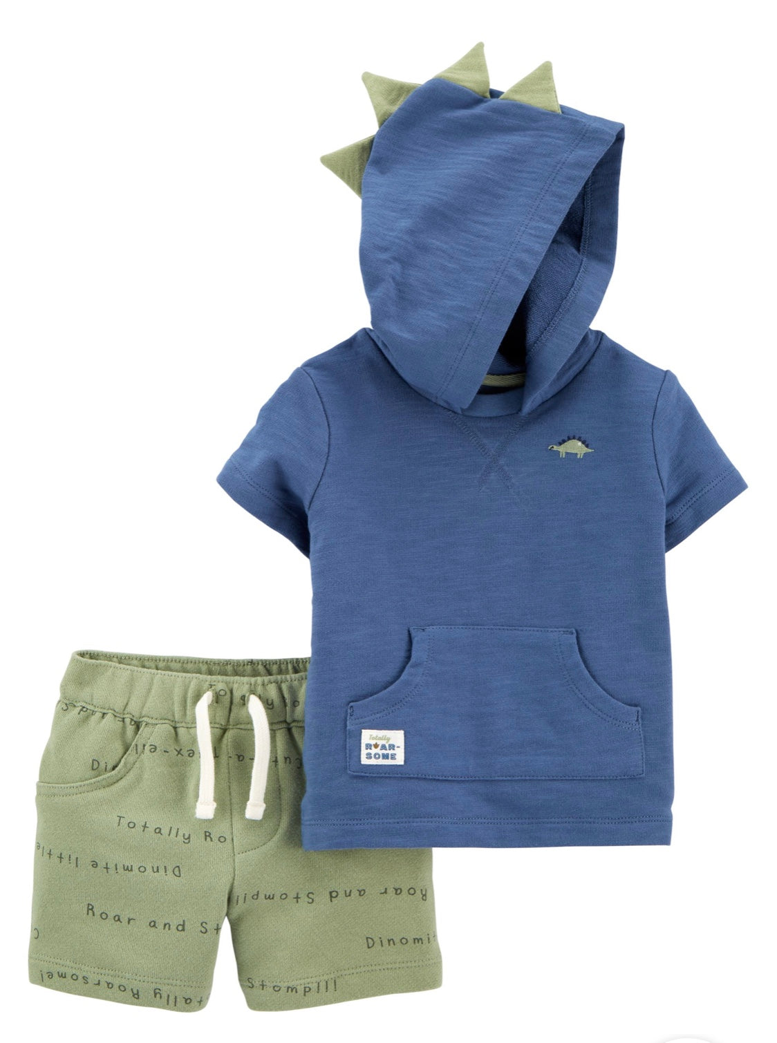 Dino hooded tee and shorts set