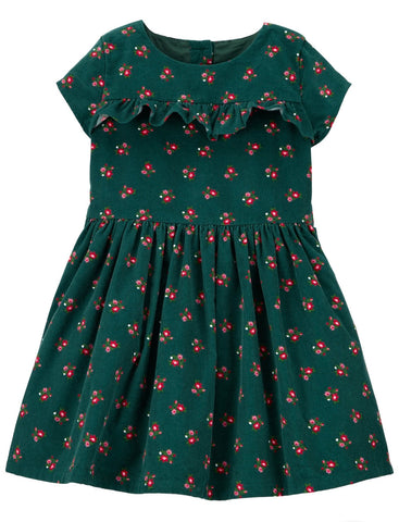 Forest Green Floral Dress