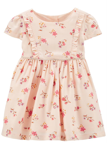 Dress Adorned with Peach-Colored Flowers