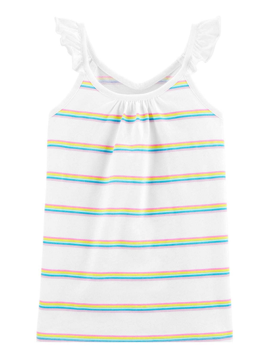 Rainbow stripe ruffle top