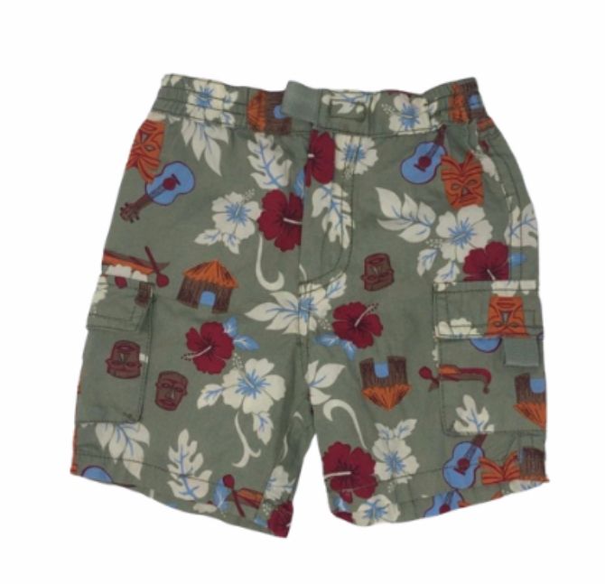 Green shorts with leaf print